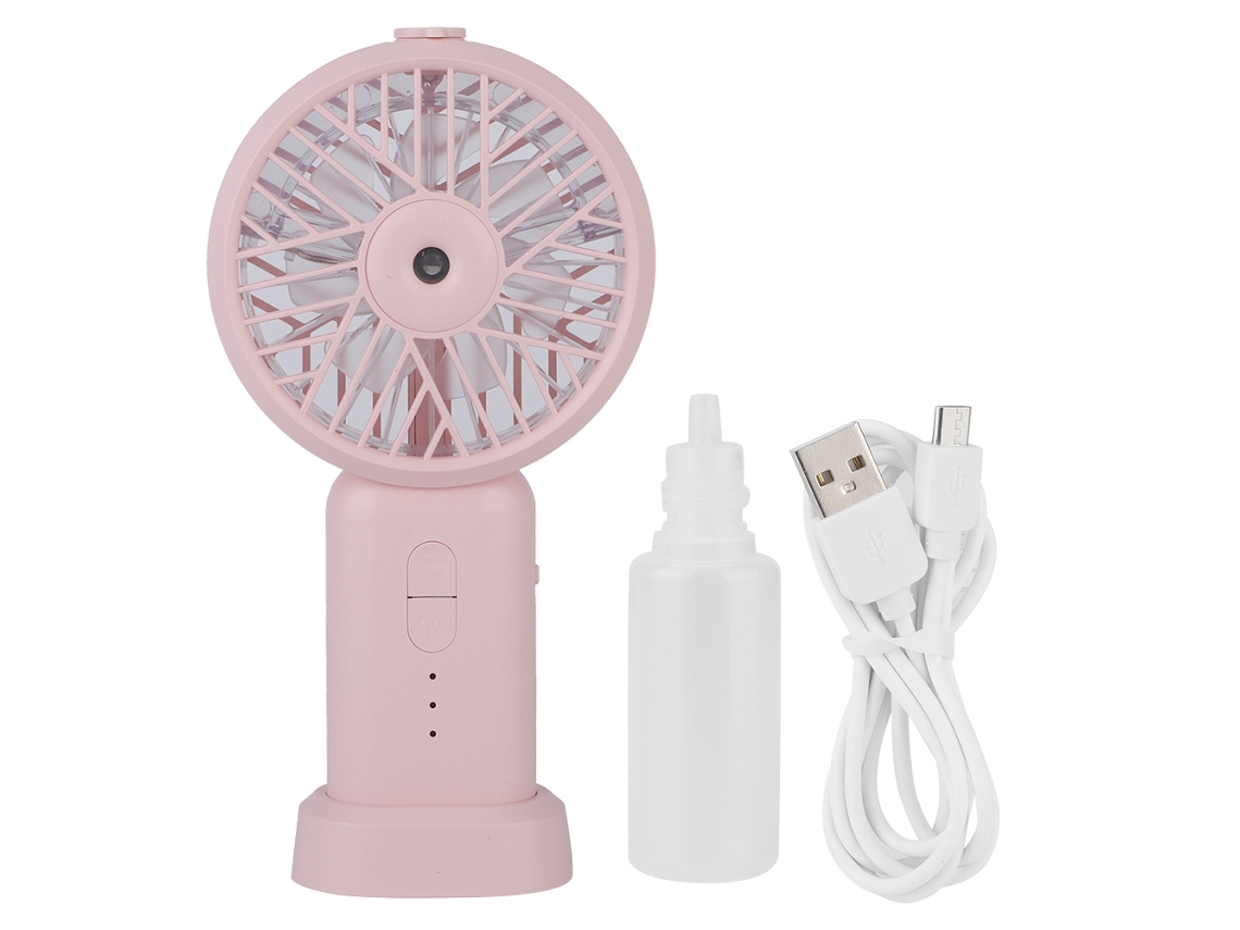 Laxiscreed Ventilador Portátil De Mão Com Hidratação Por Spray, Carregamento Usb E Tanque De 12ml, Cor Rosa