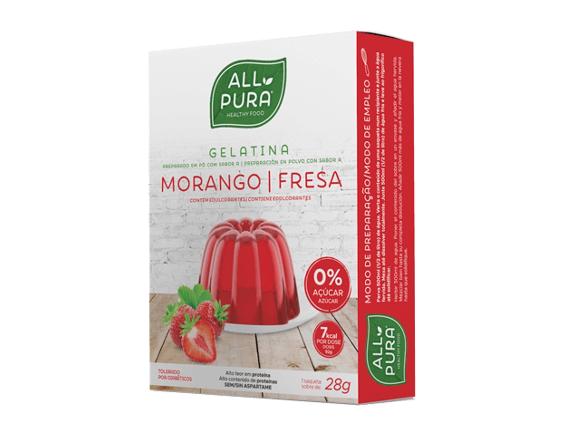 Allpura Gelatina Zero Morango 28G Dietmed