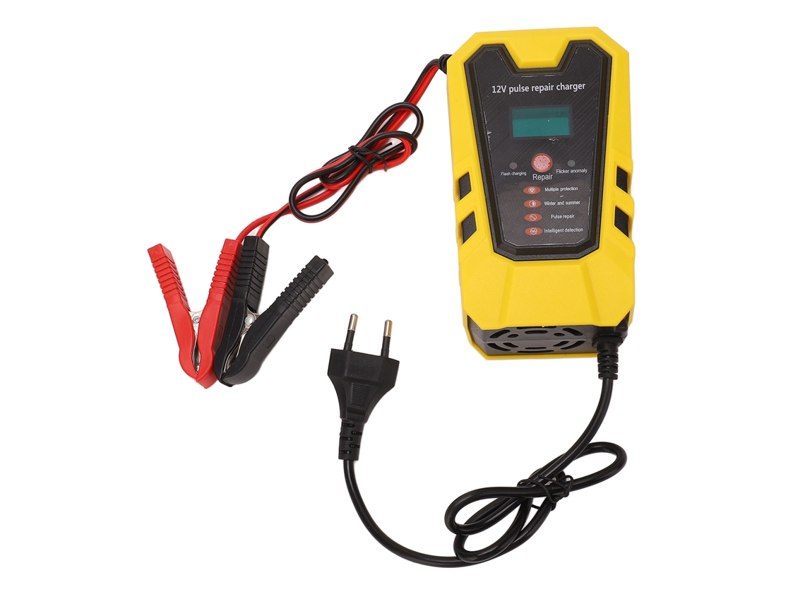 Cargador De Baterías Inteligente Com Reparo Por Pulso, Ajuste Automático E Tela Lcd, 110‑240v Para Carros