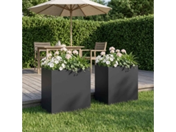 Vidaxl Vaso De Jardim 2 Unid. Preto 50 X 30 X 50 Cm