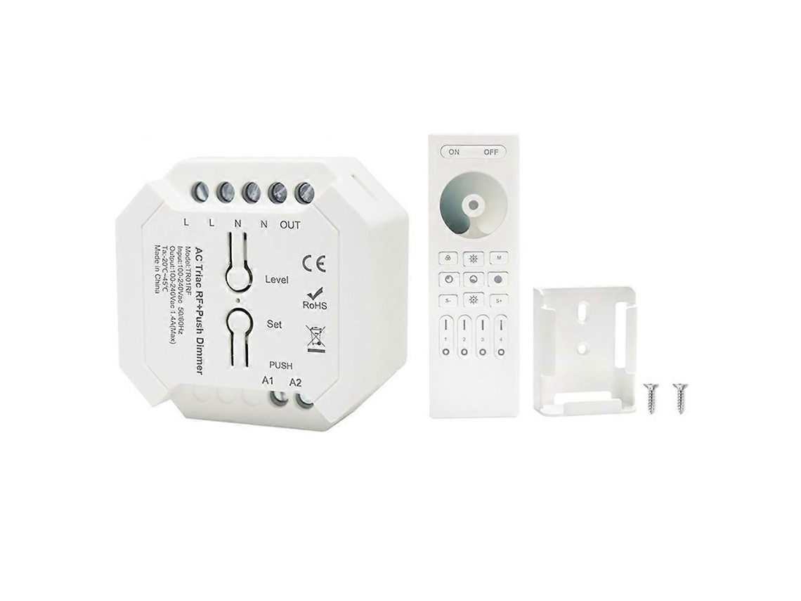 Controlador Led Dimmer Triac Rf 2.4g Dimmer Inteligente Com Suporte Para Aplicativo Inteligente E Controle Remoto Rf Ac100v-240v C