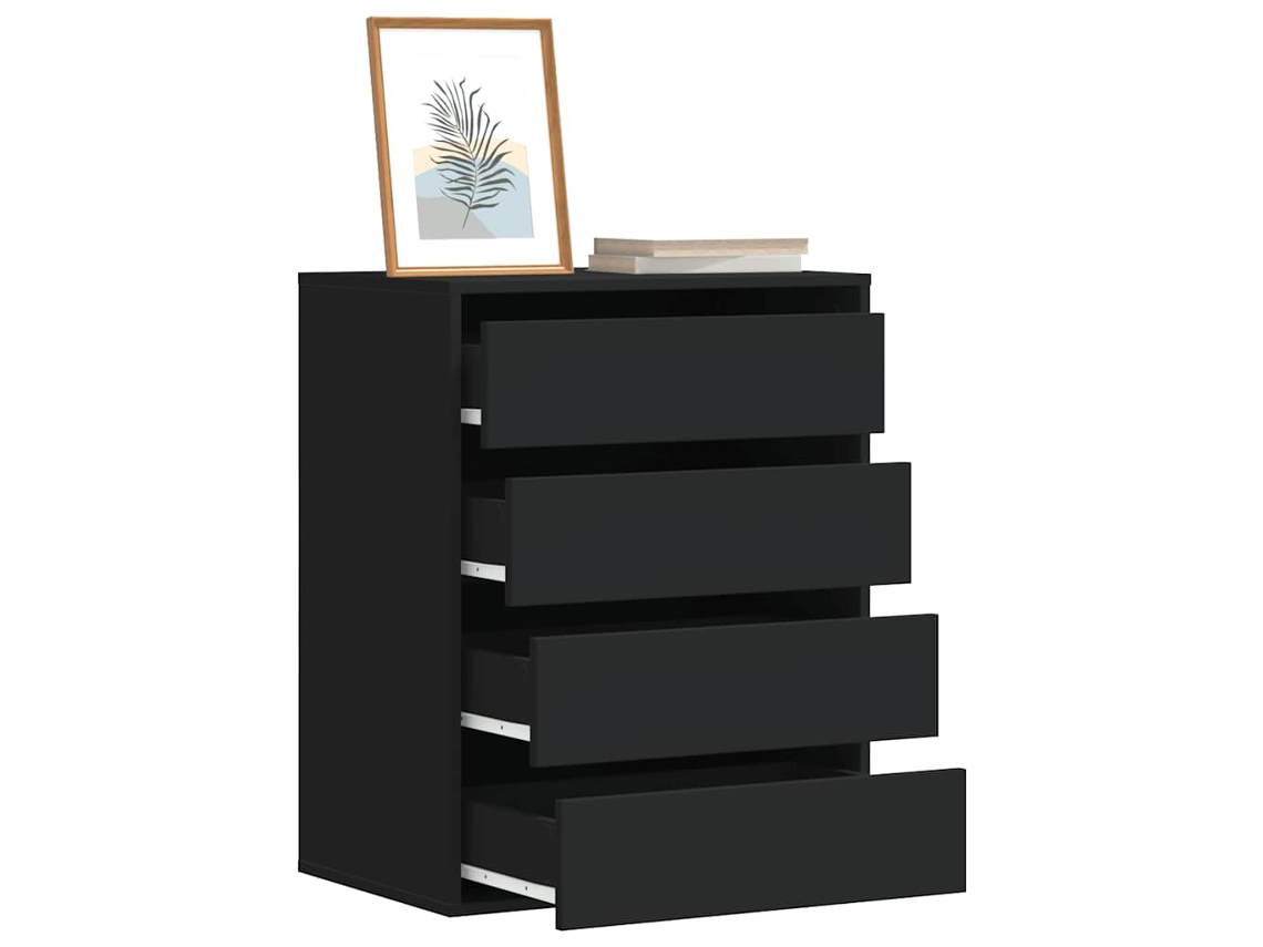 Vidaxl Cómoda 60x41x76 Cm Derivados De Madeira Preto