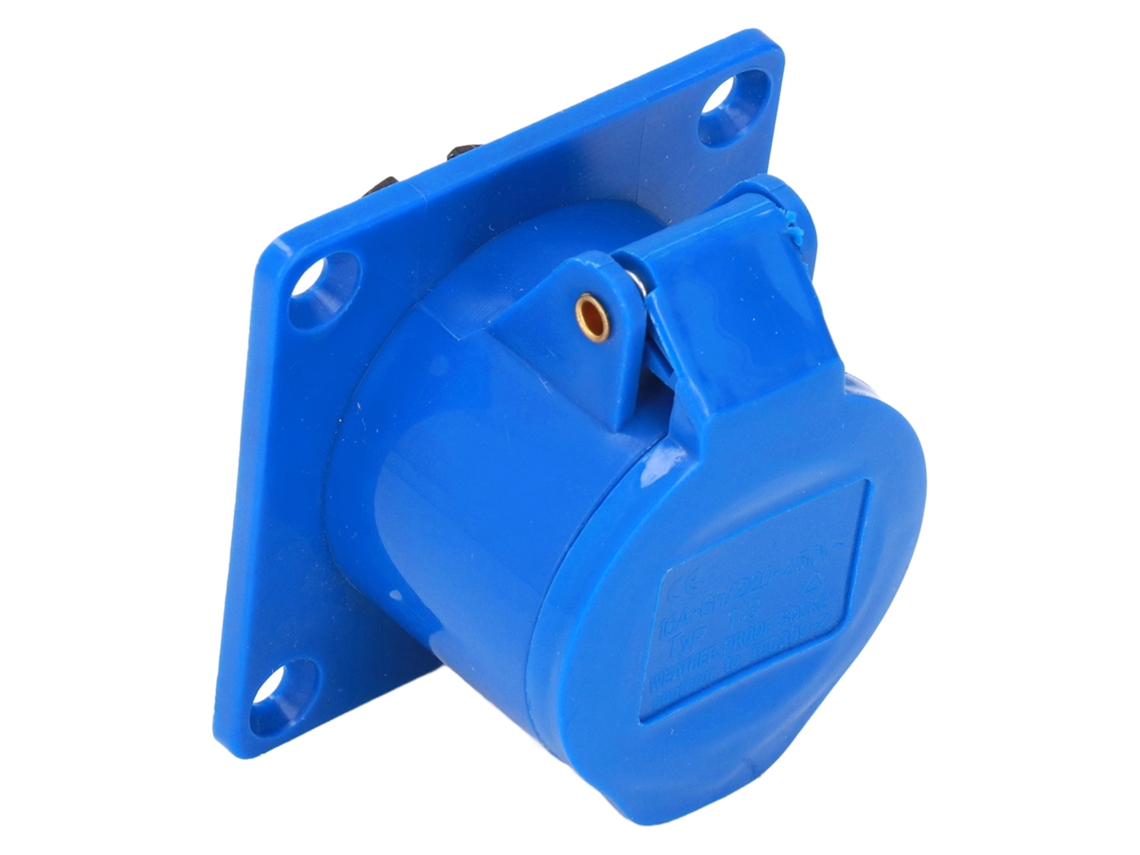 Laxiscreed: Tomada Industrial Oculta De 3 Pinos Em Pc Latão Com Proteção Ip44 Para 220-250v