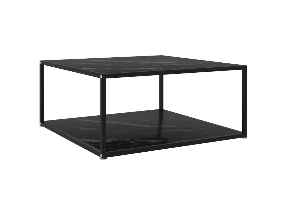 Vidaxl Mesa De Centro 80x80x35 Cm Vidro Temperado Preto