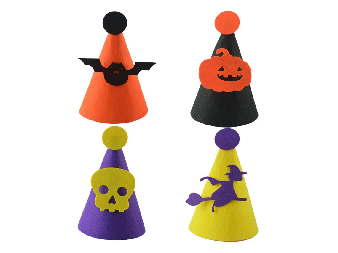 Chapéus de Festa de Aniversário de Halloween de Feltro Chapéus de Festa para Decoração de Aniversário Infantil Decoração de Festa de Halloween