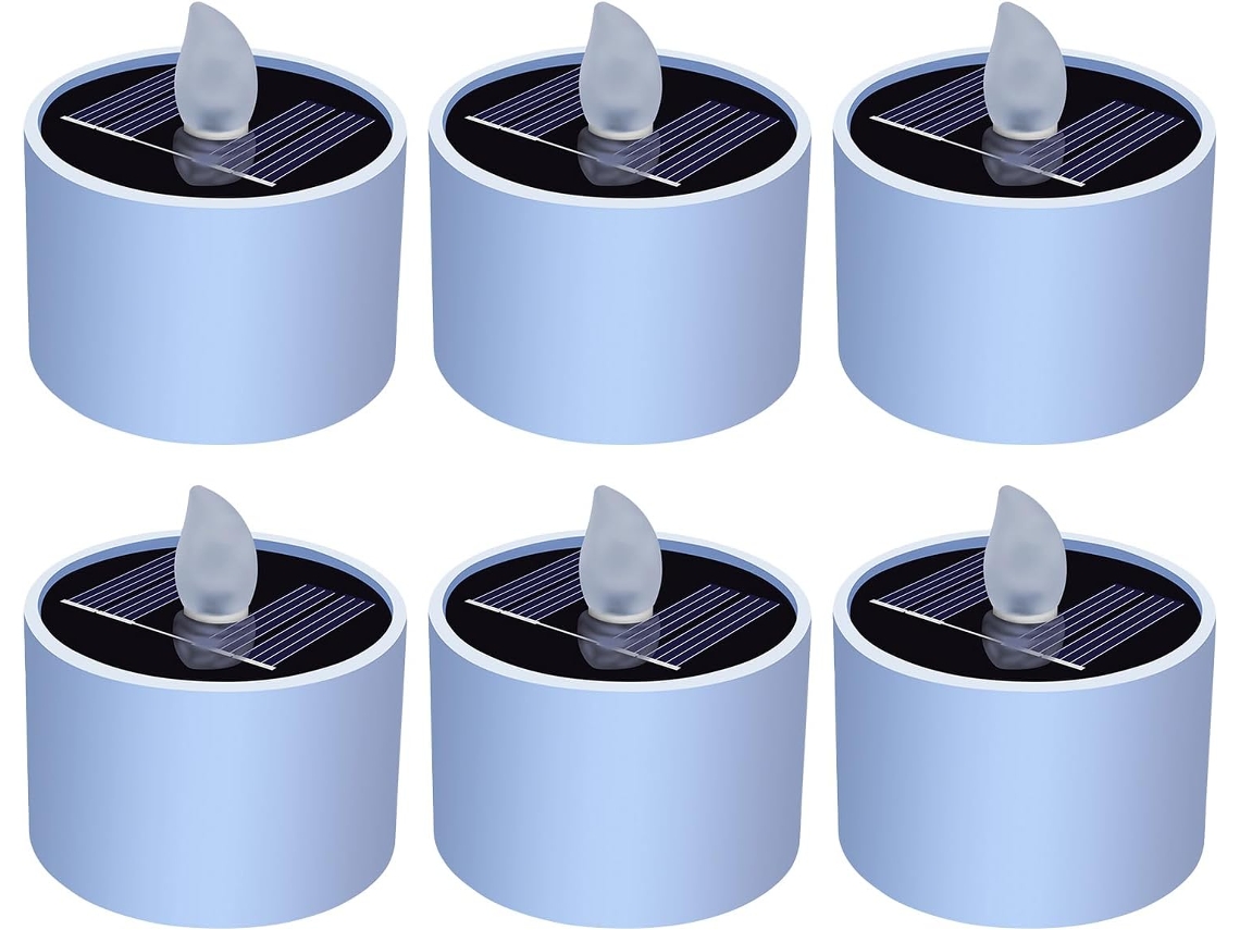 Conjunto De 6 Velas De Led Tipo Tealight, Alimentadas Por Energia Solar E Bateria, À Prova Dágua, C Gokoco