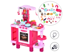 Cozinha Brinquedo 38 Acessórios Luz Som Rosa