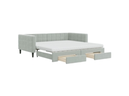 Sofá cama MAISON EXCLUSIVE 100x200 cm veludo cinzento claro