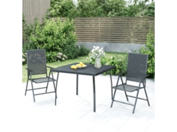 3 Pcs Conjunto De Jantar Para Jardim Aço Antracite Dkd Home Decor