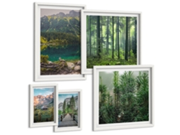 Conjunto De Pinturas Paisagens De Montanha Florestas Espelharte (5 Peças)
