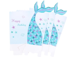 Caixas De Pipoca Supvox Com Design Sereia Para Festas Infantis, 18 Unidades, Azuis, Caixas De Papel Para Doces