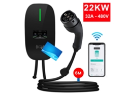 Carregador Ev 22kw Trifásico 32a 6 Metros App Nível 2 Impermeável Ip65 Compatível Com Todos Os Ve
