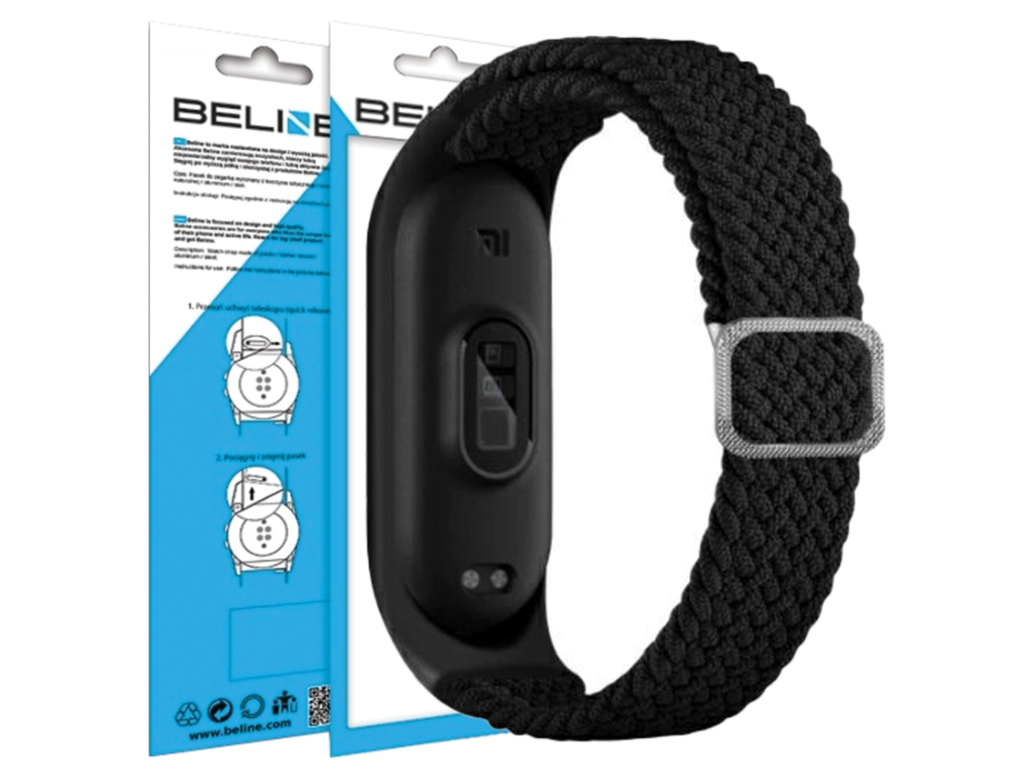 Pulseira têxtil Beline preta para Mi Band 7/6/5