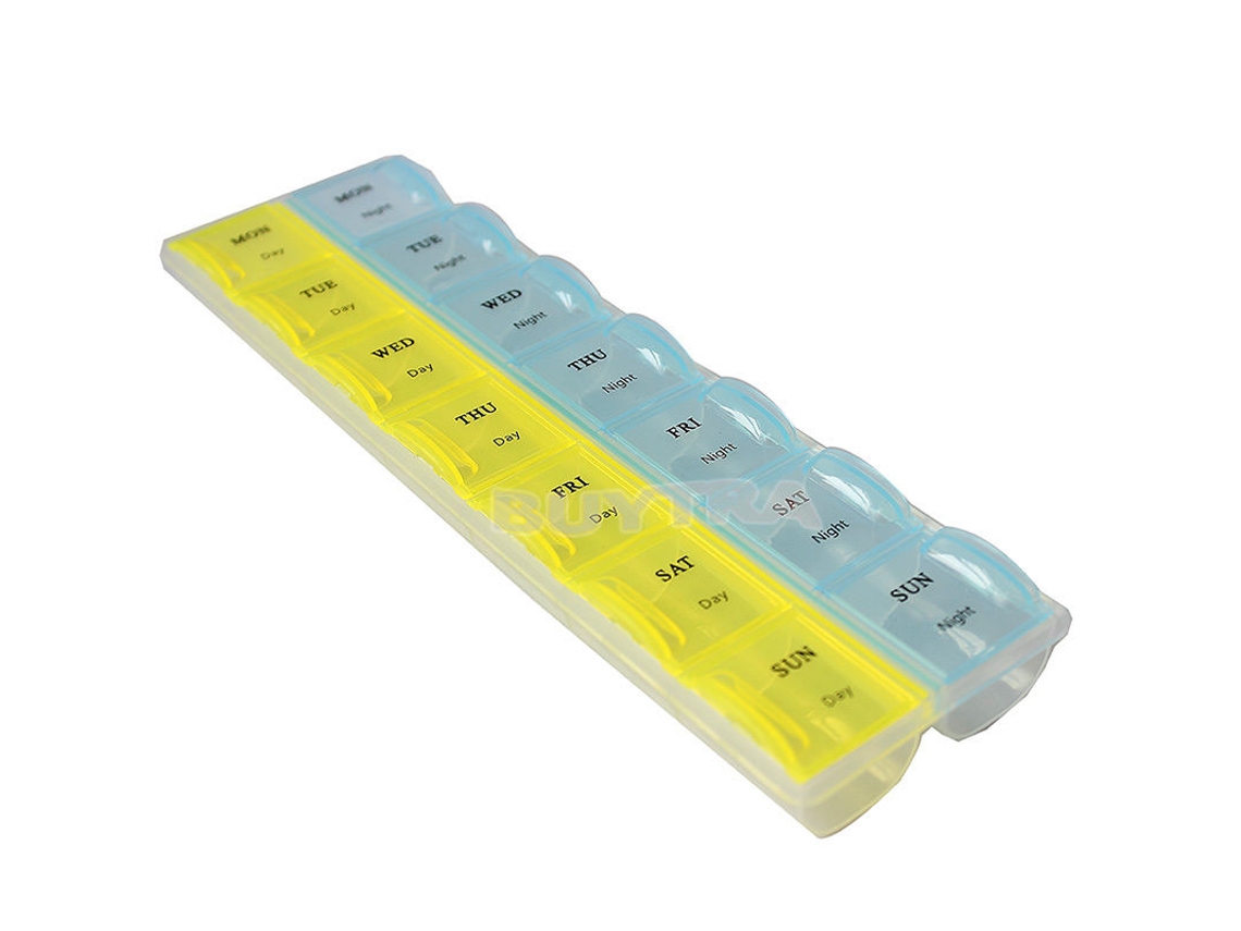 Estojo Organizador De Medicamentos Com 21 Compartimentos Para 7 Comprimidos, Multicolorido, Em Comprimidos Aquaforge
