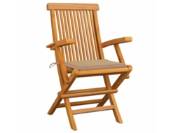 Maison Exclusive - Cadeiras De Jardim C/ Almofadões Beges 3 Pcs Teca Maciça