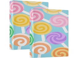 Caixa para massa com desenhos animados, 3,8 cm x 1,5 polegadas, três argolas com compartimento para saco, pacote com 1 ou 2 unidades.