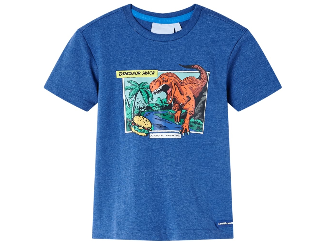T-shirt Para Criança Azul-escuro Mesclado 140