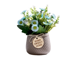 Flores Artificiais em Vaso Pequeno Vaso de Cerâmica Decoração de Mesa Interior NEVEANCE