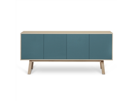 Aparador Alto MON PETIT MEUBLE FRANÇAIS com 4 Portas (Azul Cinzento Lehon - Madeira - 220 x 94 x 46 cm)