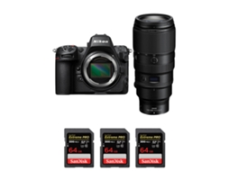 Z8 + Z 100 400mm F/4.5 5.6 Vr S + 3 Sandisk 64gb Uhs ii 300mb/s Máquina Fotográfica Híbrida Full frame + Ebook Pricedirect NIKON