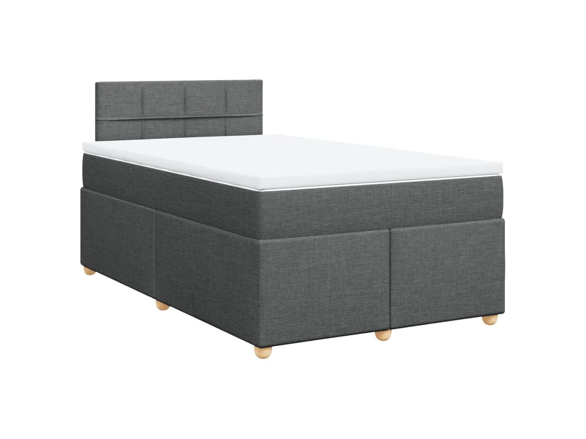 Cama Boxspring com Colchão 120x190 cm Tecido Cinzento Escuro MAISON EXCLUSIVE