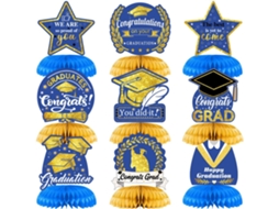 Mali 9pcs Decoração Festa Formatura 2022 Centro de Mesa Favo de Mel Topper Acessório Congratulação