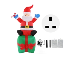 Decoração Inflável de Natal com Luz de Papai Noel 1,5m | S/MARCA