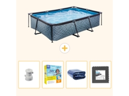 Exit-toys Piscina Exit Retangular - Efeito Pedra - 300x200x65 Cm - 5-peças S285