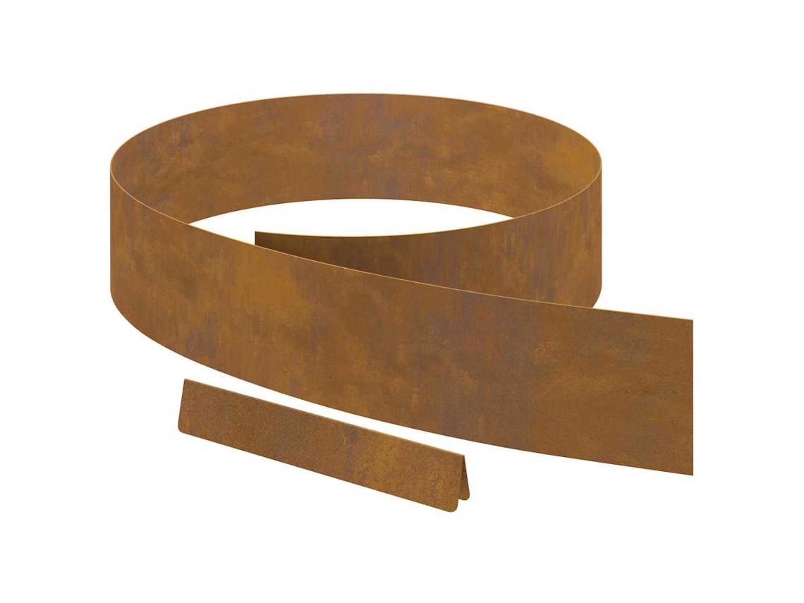 Conjunto 4 Borda Retangular Para Jardim Vidaxl Castanho Aço