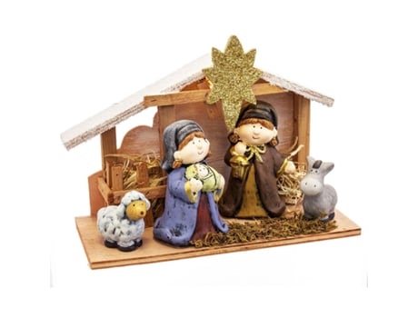 Conjunto de Enfeites de Natal BIGBUY CHRISTMAS Presépio Belém Multicor - 4un (27.5x12X20cm)