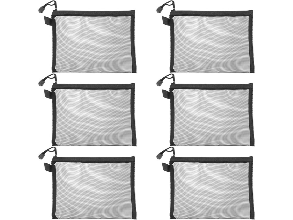 Conjunto de 15 Estojos Amosfun Pretos Nylon com Zíper para Arquivamento e Armazenamento Portátil, Estojo Lápis