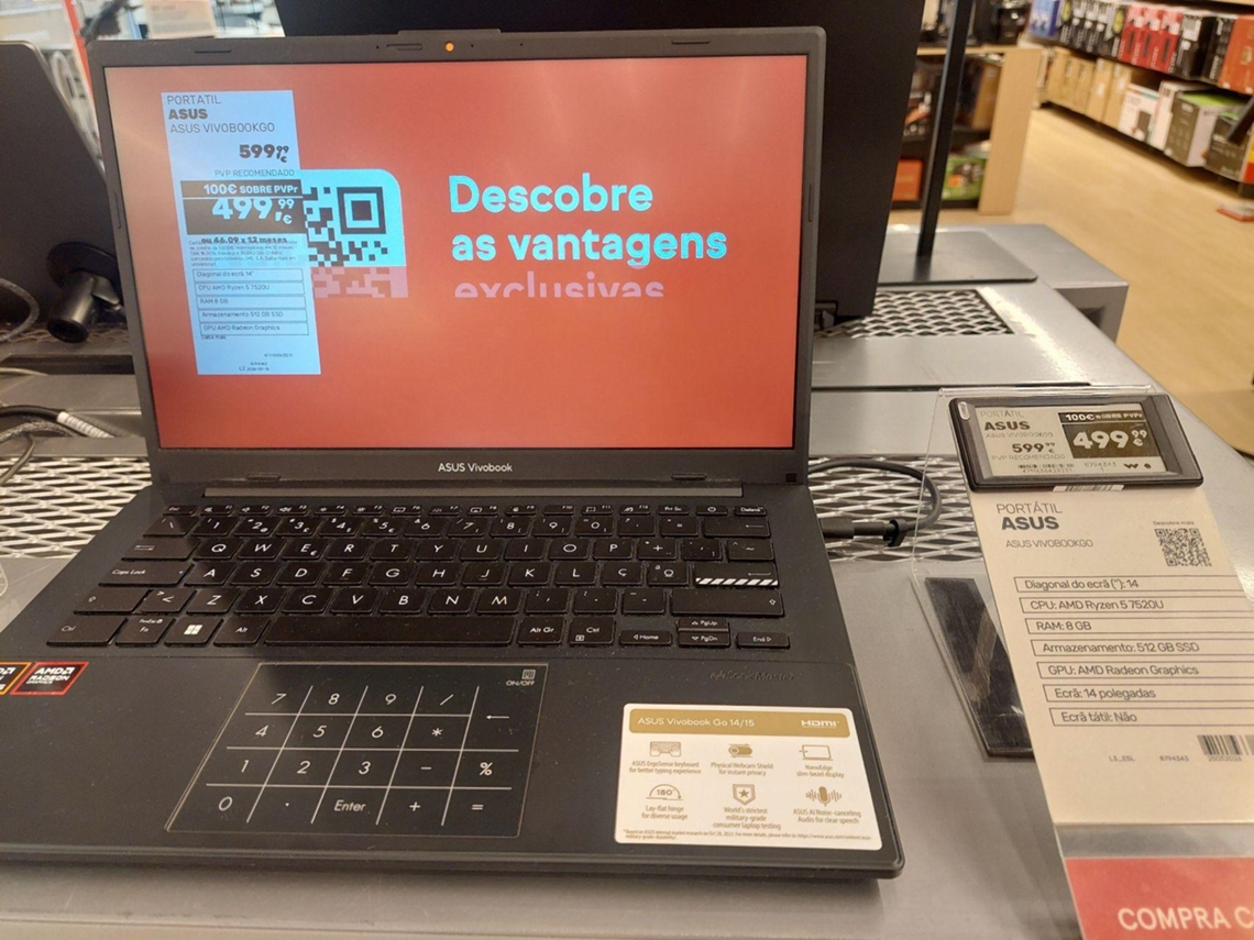 Portátil ASUS Vivobook Go 14 E1404F (Outlet Grade A - 14'' - AMD Ryzen 5 7520U - RAM: 8 GB - 512 GB SSD - AMD Radeon Graphics)