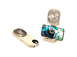 Ventilador Portátil Dobrável com Cordão para Pendurar Mini Ventilador Multifuncional Amarelo