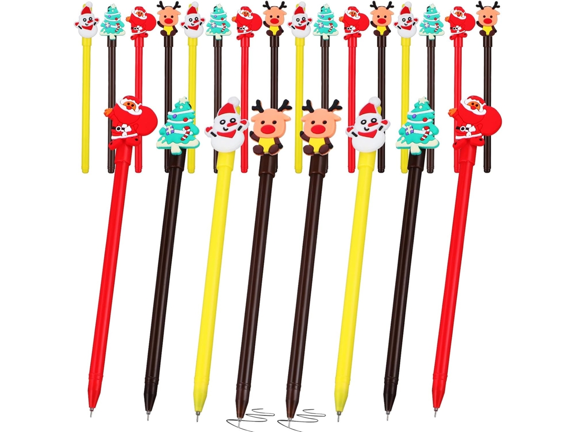 Conjunto De 24 Canetas Em Gel Cabilock Com Motivos Boneco Neve E