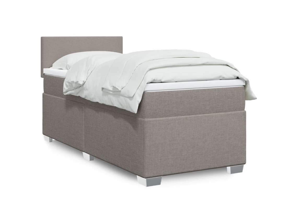 Vidaxl Cama com Molas/colchão 90x200 Cm Tecido Castanho acinzentado