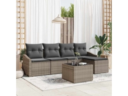 Vidaxl Conjunto De Sofás 6 Unid. Cinzeto Vime Pe