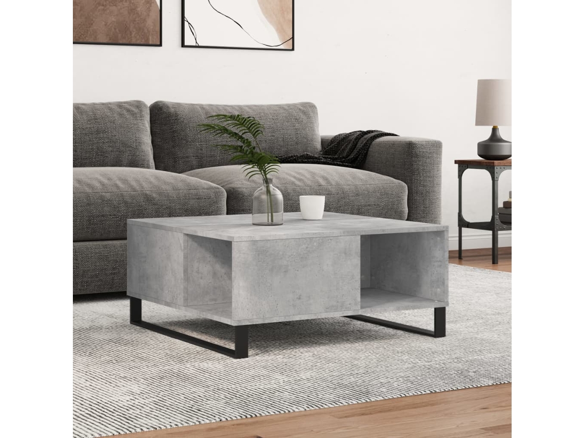 Vidaxl Mesa De Centro 80x80x36,5 Cm Derivados Madeira Cinzento Cimento