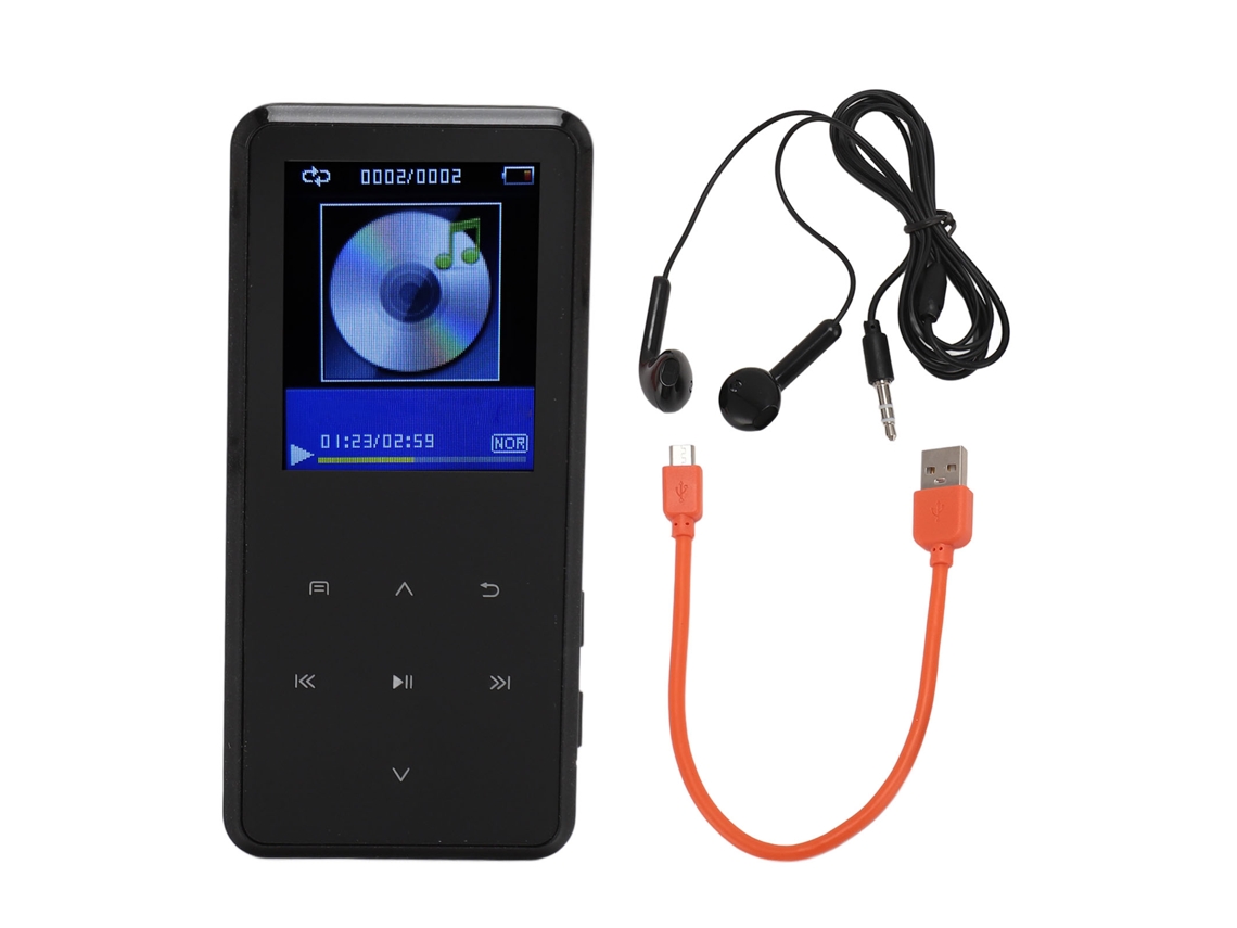 MP3 Player com Botão Táctil EOOCOO, Som HiFi