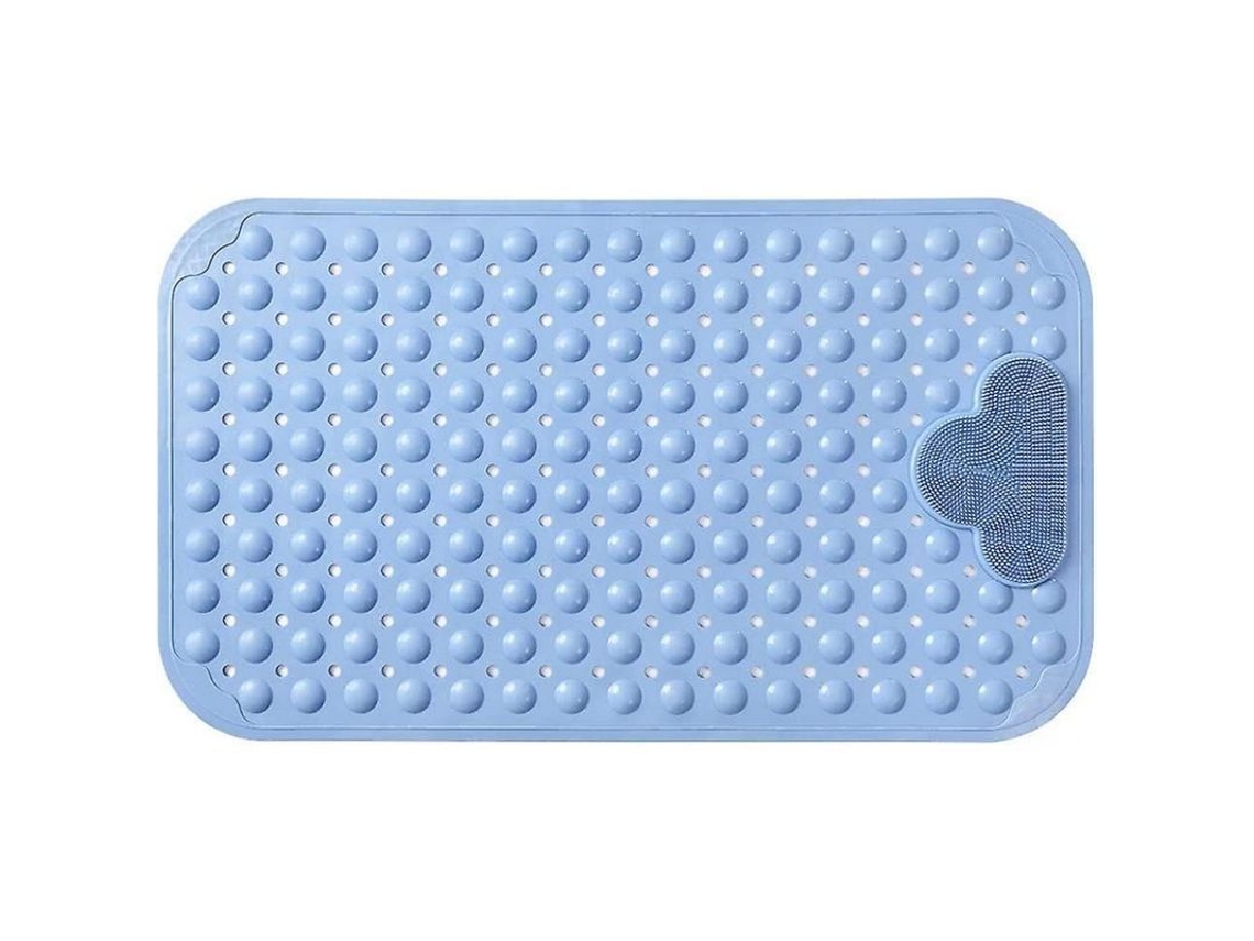 2026-tapete De Ducha Antideslizante Com Escova Exfoliante E Massageador De Pés, Ventosas, Azul, 40x70cm 80cm*50cm Azul