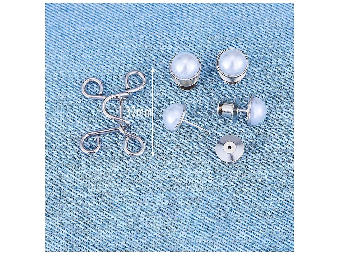 Fivela Ajustável De Cinto De Metal Premium Com Pérolas/pedras Strass Para Calças, Camisas E Acessórios Pérola Branca