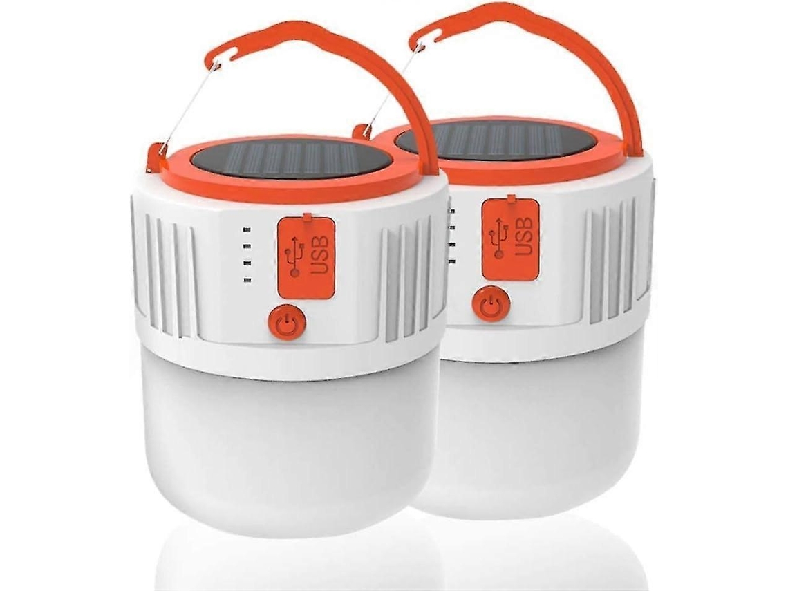 Luzes Solares Para Acampamento, Lanterna Led Recarregável Womfui, Banco De Energia De 2400 Mah, À Prova Dágua Ipx45 Olysi Shop