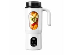 Liquidificador Portátil Recarregável Branco, Copo Com Pega, 12 Lâminas, 7,4 V