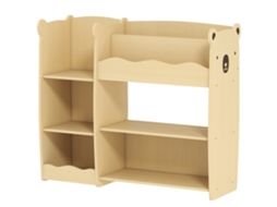 Unidade De Armazenamento Infantil Com 3 Andares E Prateleiras Abertas, 92x29x79cm, Acabamento Natural