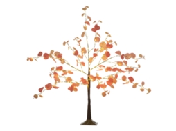 Árvore de Eucalipto Artificial 120 Cm Árvore Artificial com 175 Luzes Led e Base Decoração para Interior e Exterior Laranja e Marrom Ge