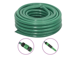 Vidaxl Mangueira De Jardim Com Conjunto De Encaixe 0,75" 50m Pvc Verde