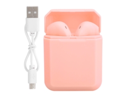 Fone de Ouvido Bluetooth Mali TWS Estéreo à Prova d'Água Rosa