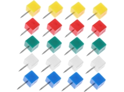 Tachinhas Quadradas Multicoloridas Para Mapas, 100 Unidades, Plástico E Aço, Lata De Armazenamento, Idealis Para Use