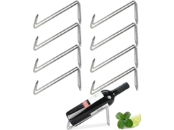 Suporte para Garrafa de Vinho NOVA LINE de aço inox, conjunto de 8, estilo moderno, para mesa