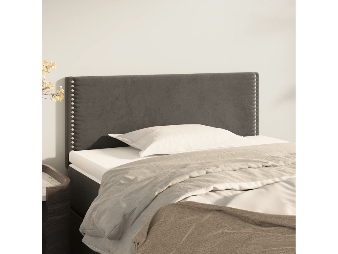 Cabecero de terciopelo 100x5x78/88 cm gris oscuro