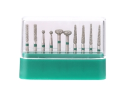 Kit De 10 Brocas Diamantadas Dentárias De Aço Inoxidável Com Cabo Redondo 1.6mm